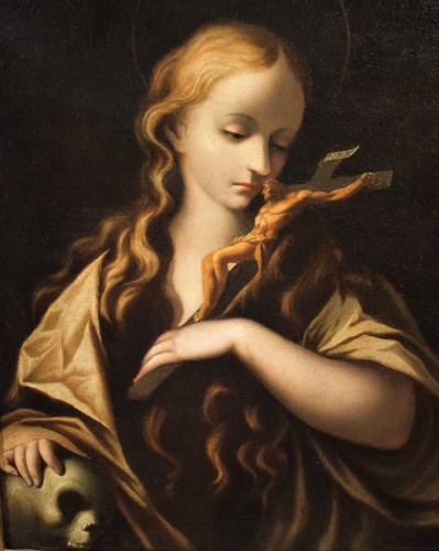Penitent Mary Magdalene Emilian Master of the 17th century - Paintings & Drawings Style Louis XIV